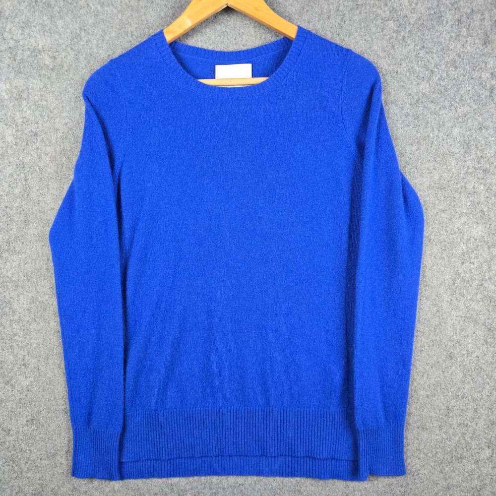 Cynthia Rowley Sweater Womens Small Blue 100% Cashmere Crewneck Long Sleeve